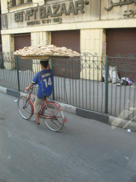 It was amazing to watch a bread delivery boy in Cairo, Egypt