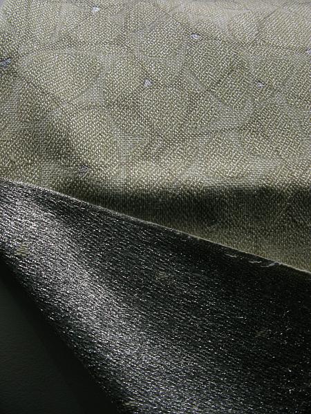 Upholstery fabric made with polyester, cotton, acrylic aluminium (for warmth transmission)