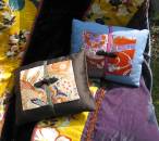 These pillows are inspired by kimono designs