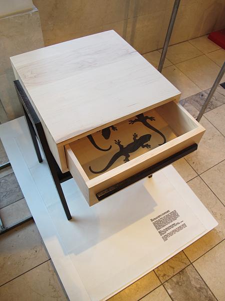 'The Palissy Bedside Cabinet' by Mike Lee, inspired by Huguenot ceramicist Bernard Palissy