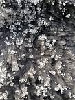 Grey shearling with crystals
