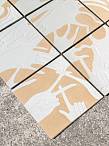 Hand studies (mustard background) — 9 - tile composition (each tile 28.5 x 28.5 cm)